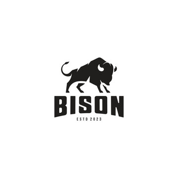 Bison Logo Design Vector Image,bison logo silhouette