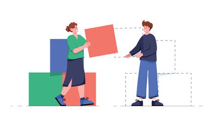 Obraz premium Abstract teamwork process