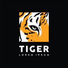 tiger eye face logo icon design