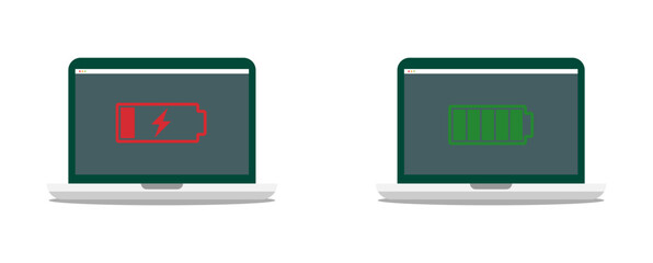 Color image of laptop. Vector illustration