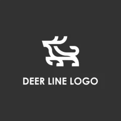 Deurstickers deer abstract logo monogram design icon © Been ink