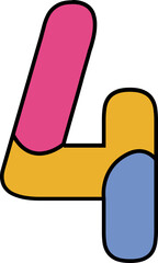 Cute Number four illustration