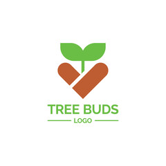 Tree Buds Love Logo, Suitable for your Business related to it