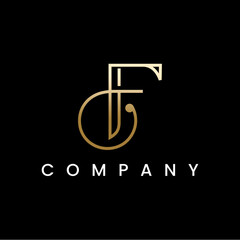 Letter F Luxury Line Logo Design