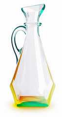 Empty Glass Decanter Isolated on a White Background