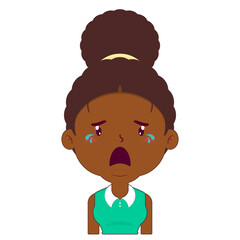 Obraz premium afro woman crying and scared face cartoon cute