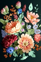 Abwaschbare Fototapete Flowers and Leaves Art Design © Esi