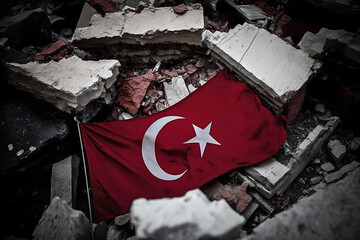 Despair and sadness over the earthquake in Turkey, people are sad and a lot of anguish, rubble and building collapsing, hope for reconstruction.