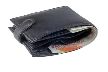 An isolated wallet with uk money isolated on a white background. png	

