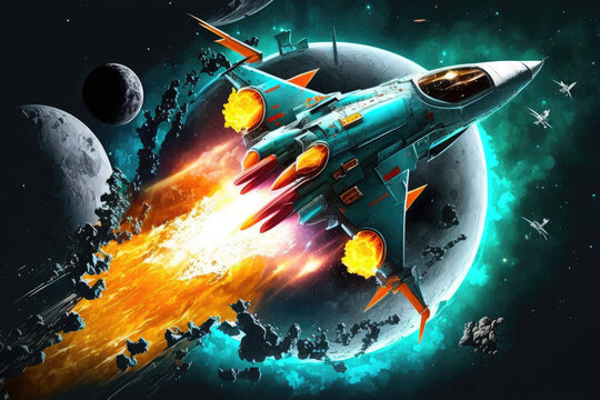 Embark on an intergalactic mission - launch a digital rocket from your screen, generative ai