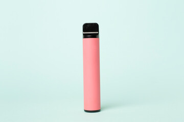 Disposable electronic cigarette on color background