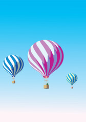 Vector illustration colorful balloons in the sky