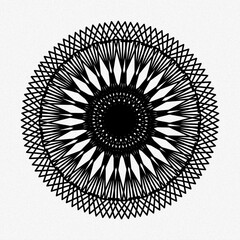 A 3D illustration graphic of mandala with circle, rectangular and square shape isolated on white background