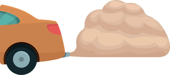 Global car smoke icon cartoon vector. Co2 air. Smog pipe