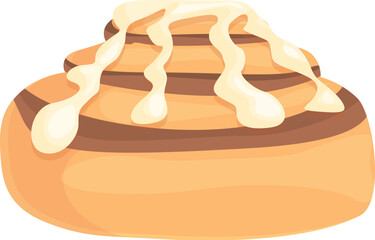 Food cinnamon roll bun icon cartoon vector. Swirl bread. Cinammon cake