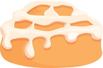 Cinnabon roll bun icon cartoon vector. Pastry food. Sweet cake