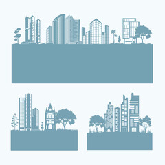Naklejka premium city skyline vector