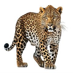 leopard on a transparent background png isolated Generative Ai - obrazy, fototapety, plakaty