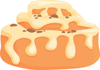 Meal cinnamon roll bun icon cartoon vector. Pastry food. Cake menu