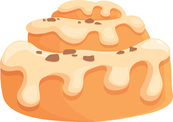 Snack cinnamon roll bun icon cartoon vector. Pastry food. Cake menu