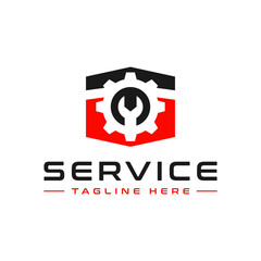 repair service illustration logo design