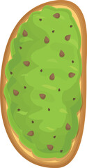 Pepper avocado toast icon cartoon vector. Bread slice. Vegan toasted