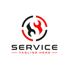 repair service illustration logo with letter S