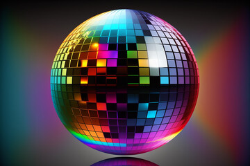 bola de discoteca colorida com espelhos 