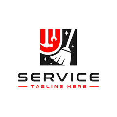 home repair service illustration logo