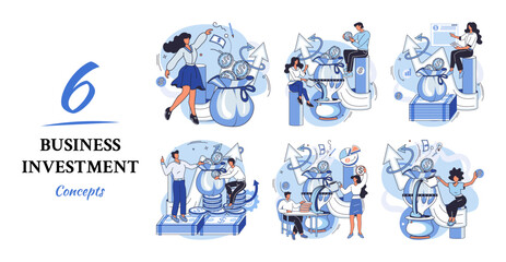 Fototapeta premium Business investment metaphor. Investment capital for profit and income multiplying. Buying shares and funds, modern economy. Investor strategy, financing business activities. Active or passive income
