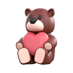 Obraz premium 3d rendering LOVE BEAR valentine icon