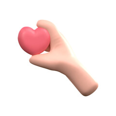 Fototapeta premium 3d rendering LOVE HAND valentine icon