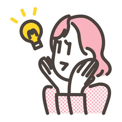 Fototapeta premium Young woman surprised, aware and inspired by something [Vector illustration of upper body ].