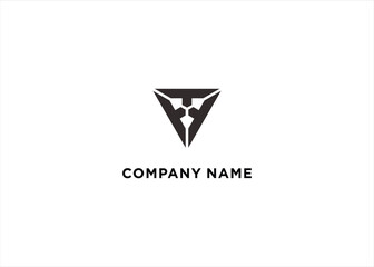 Minimalist logo design three letter t form a triangle