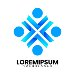 human organization gradient logo vector