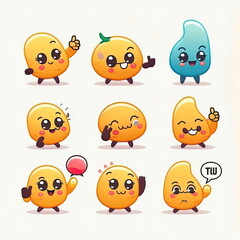 Fototapeta premium Thumb up signal, cartoon character, vector illustration, white background, Made by AI,Artificial intelligence