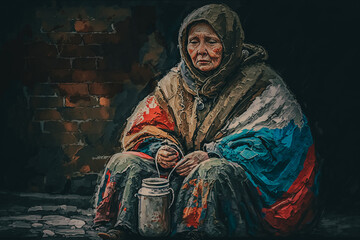 Russian poverty is like a poor old woman AI
