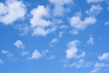 White cloud on the blue sky at a beautiful time of the day