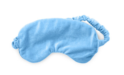 Soft sleep mask isolated on white, top view