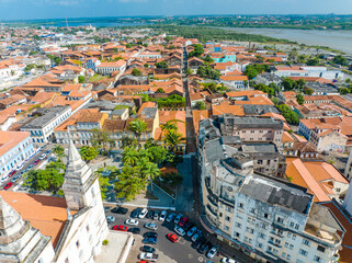 Aerial photo with drone of the city of São Luis do Maranhão in Brazil