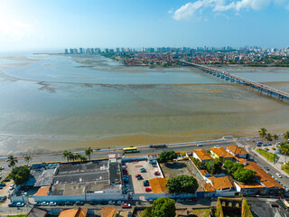 Aerial photo with drone of the city of São Luis do Maranhão in Brazil