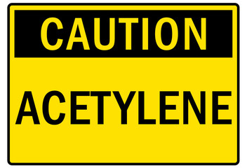 Acetylene sign and labels