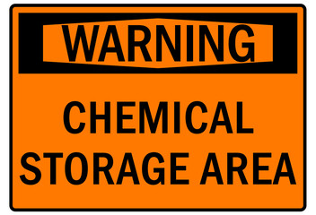 Fototapeta premium Chemical storage area sign and labels