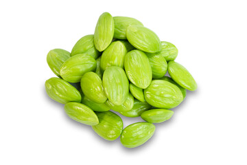 Bitter bean, Twisted cluster bean, Stink bean,  isolated on white background