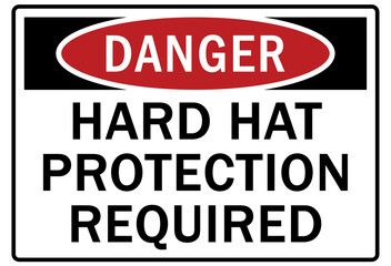 Hard hat sign and labels hard hat protection required