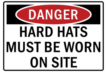Hard hat sign and labels hard hats must be worn on site
