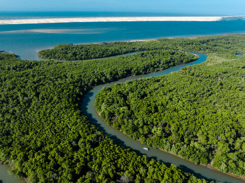 aerial photo in the city of Tutoia Maranh&atilde;o Brazil in the Delta do Parna&iacute;ba region