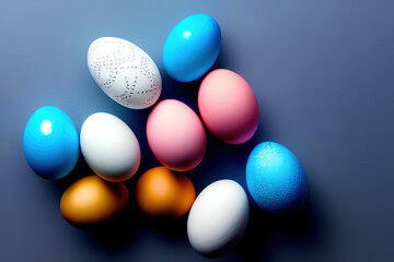 Painted Easter eggs - generative AI illustration