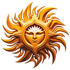 sun logos realist and modern. Sun symbol, courage, heat. AI generated 