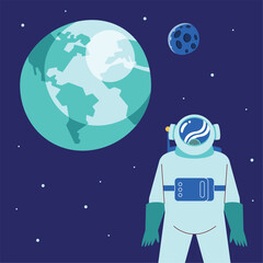 astronaut with earth planet